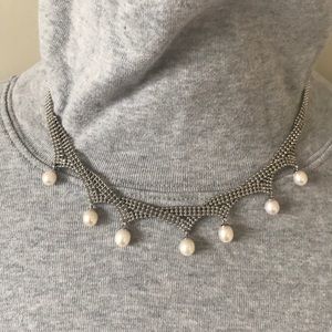 Silver and fresh water pearl necklace
